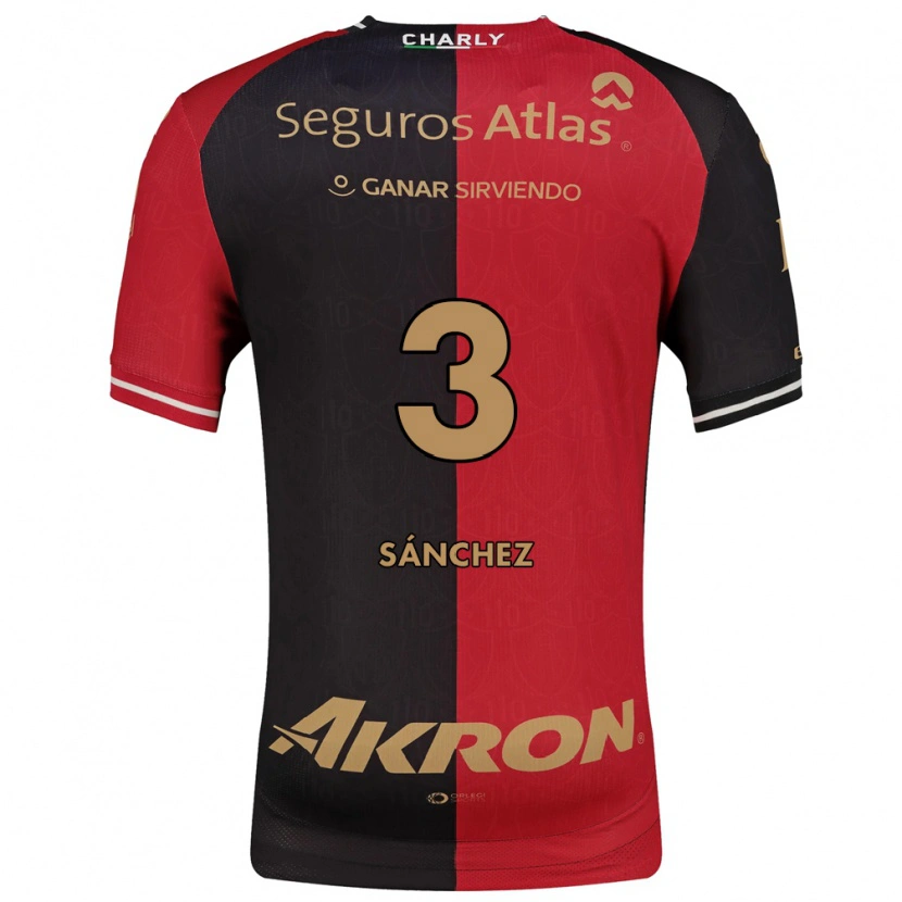 Danxen Bambino Maglia Jorge Sánchez #3 Rosso Nero Marrone Kit Gara Home 2026/27 Maglietta