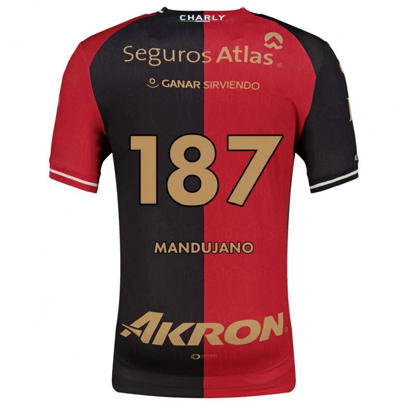 Danxen Bambino Maglia Sebastián Mandujano #187 Rosso Nero Marrone Kit Gara Home 2026/27 Maglietta