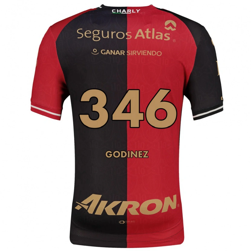 Danxen Bambino Maglia Olmo Godínez #346 Rosso Nero Marrone Kit Gara Home 2026/27 Maglietta