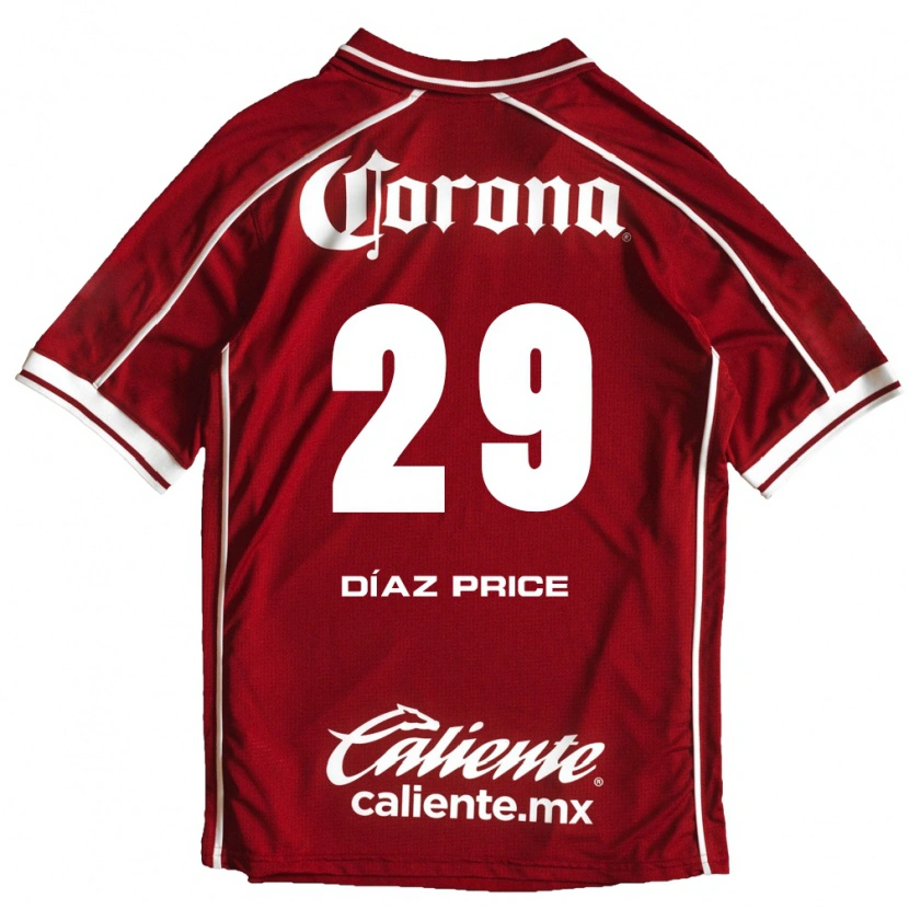 Danxen Bambino Maglia Jorge Díaz Price #29 Bianco Rosso Kit Gara Home 2026/27 Maglietta