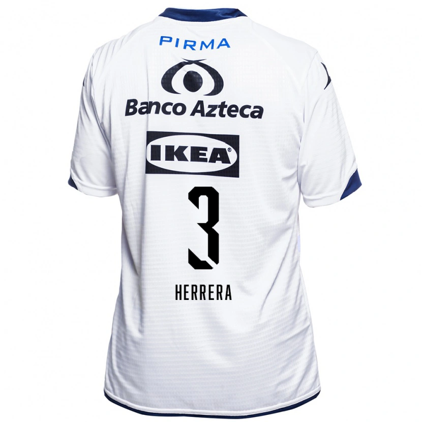 Danxen Bambino Maglia Alberto Herrera #3 Bianco Nero Blu Kit Gara Home 2026/27 Maglietta