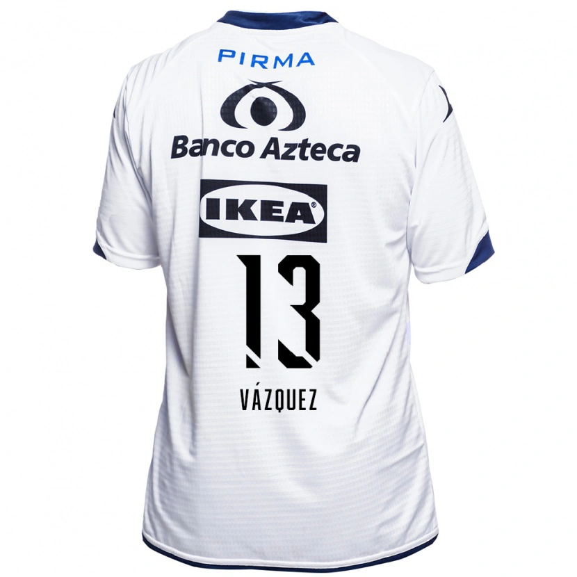 Danxen Bambino Maglia Ivo Vázquez #13 Bianco Nero Blu Kit Gara Home 2026/27 Maglietta