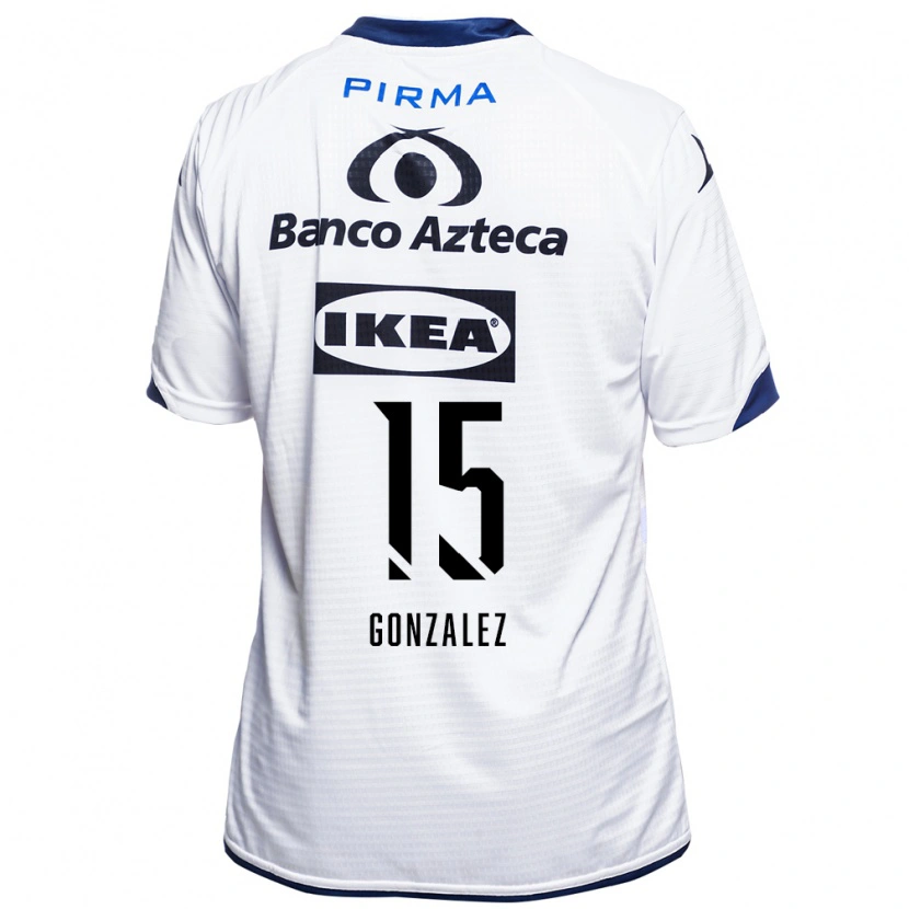 Danxen Bambino Maglia Jaqueline González #15 Bianco Nero Blu Kit Gara Home 2026/27 Maglietta