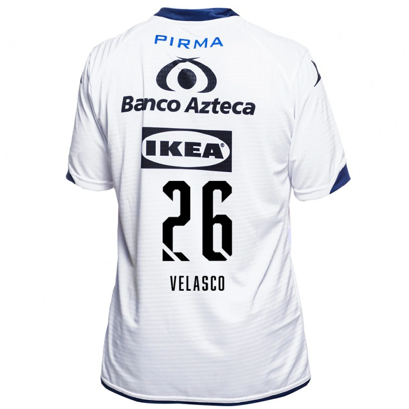 Danxen Bambino Maglia Kevin Velasco #26 Bianco Nero Blu Kit Gara Home 2026/27 Maglietta