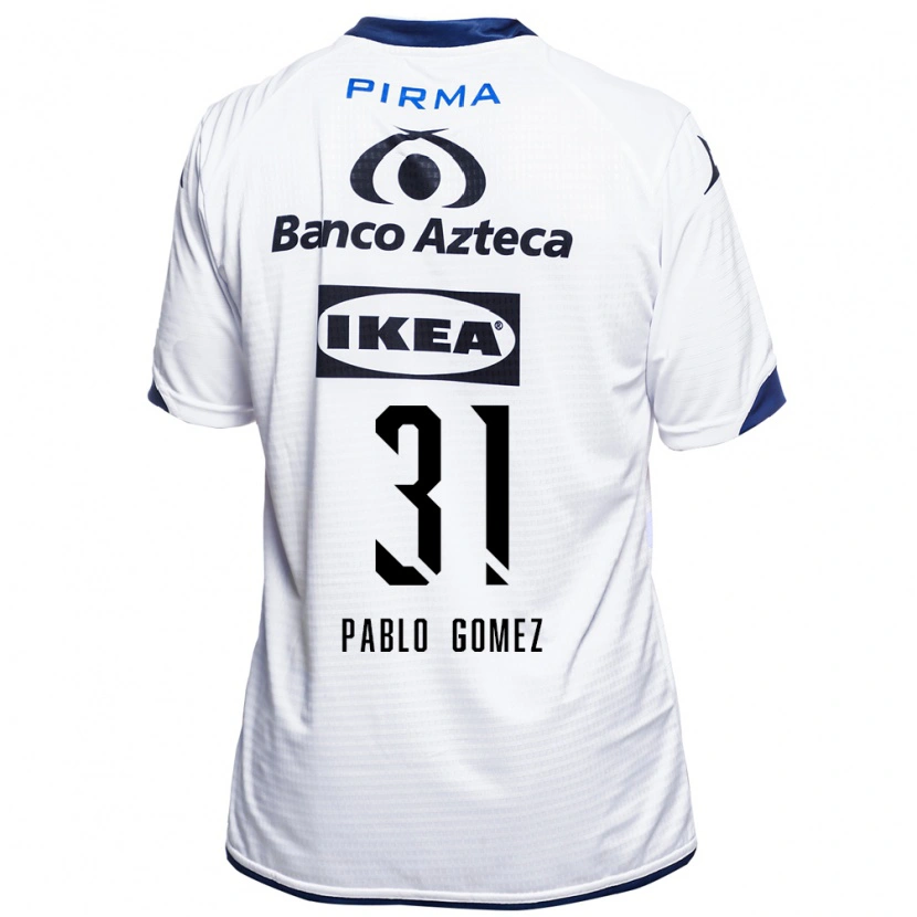 Danxen Bambino Maglia Juan Pablo Gómez #31 Bianco Nero Blu Kit Gara Home 2026/27 Maglietta