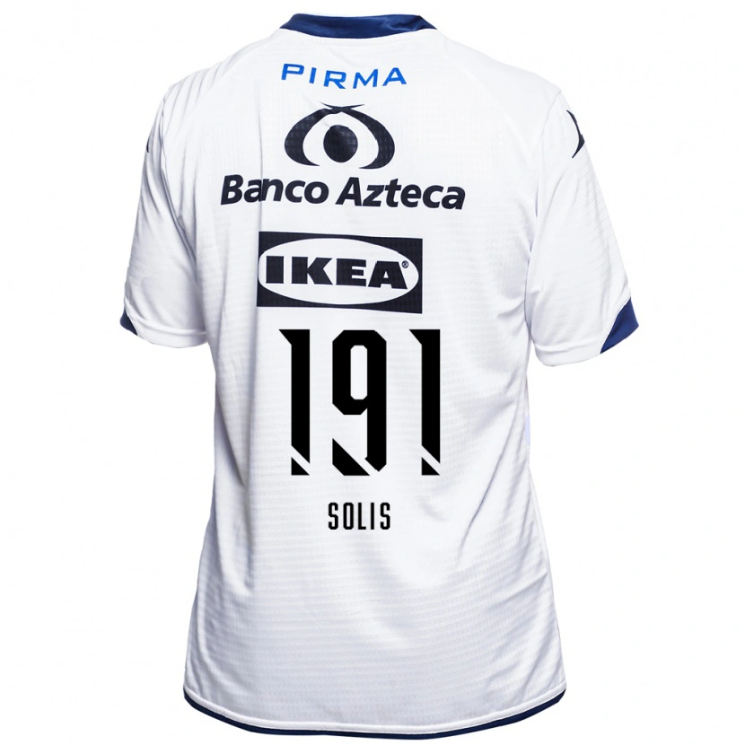 Danxen Bambino Maglia César Solís #191 Bianco Nero Blu Kit Gara Home 2026/27 Maglietta