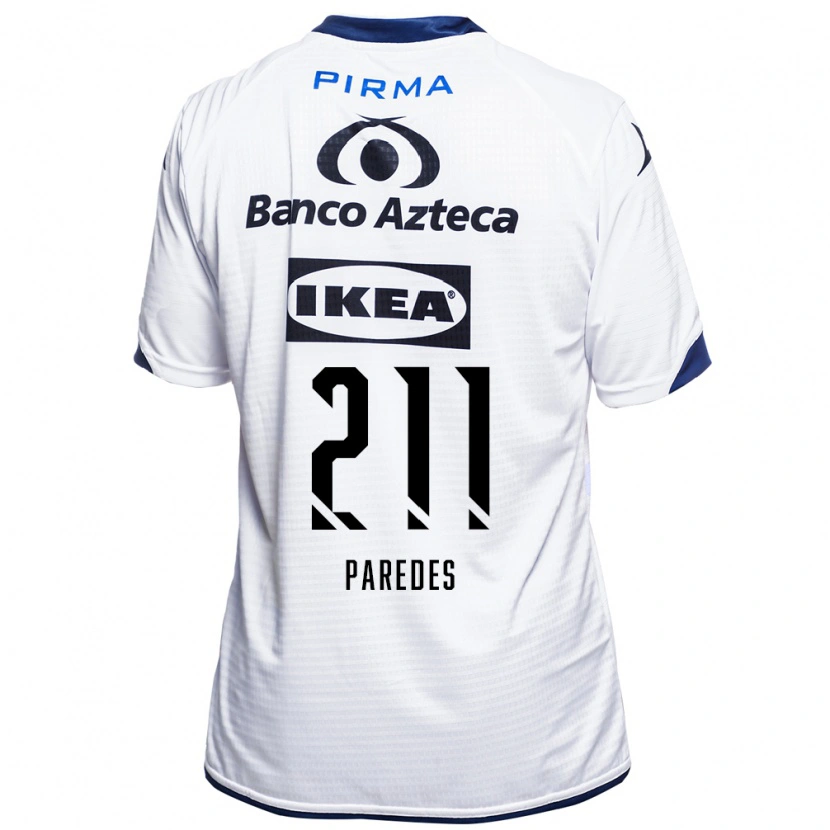 Danxen Bambino Maglia Iker Paredes #211 Bianco Nero Blu Kit Gara Home 2026/27 Maglietta