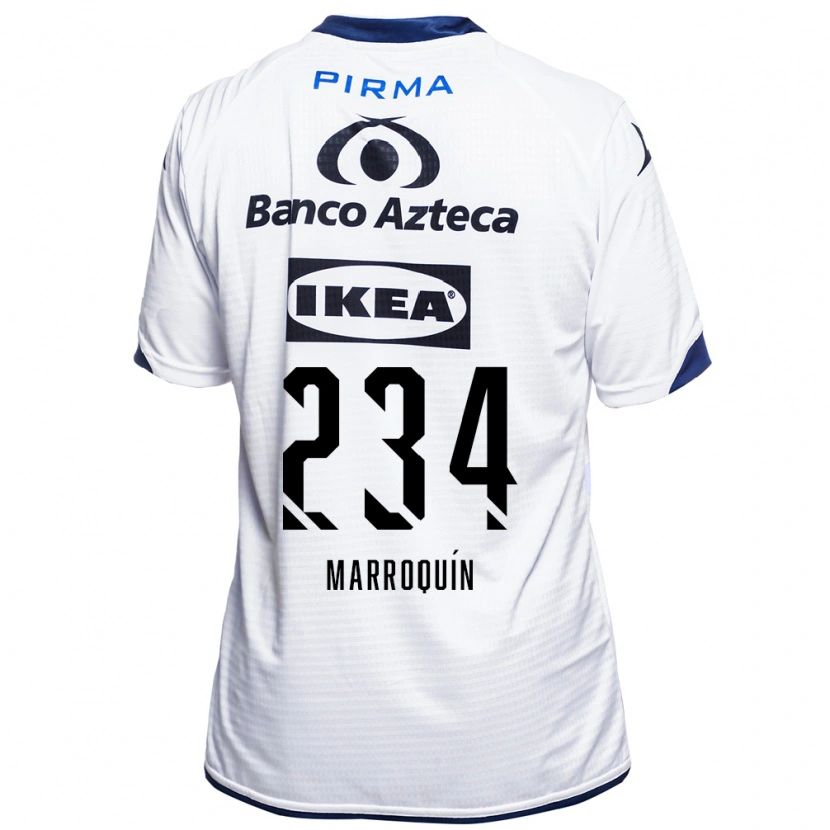 Danxen Bambino Maglia Luis Marroquín #234 Bianco Nero Blu Kit Gara Home 2026/27 Maglietta