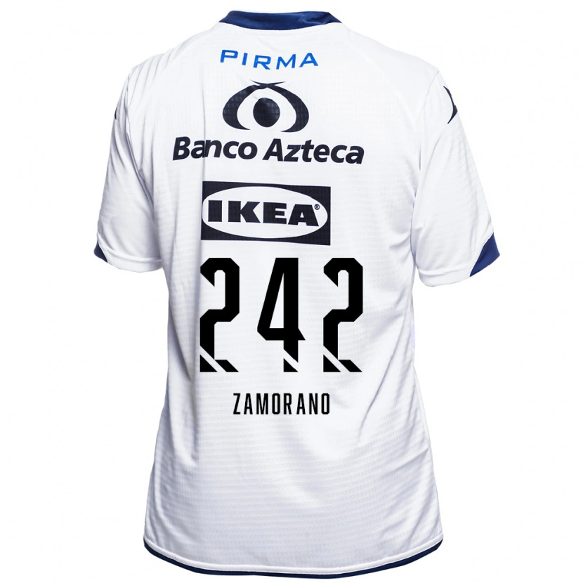 Danxen Bambino Maglia Leonardo Zamorano #242 Bianco Nero Blu Kit Gara Home 2026/27 Maglietta