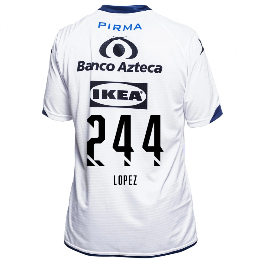 Danxen Bambino Maglia Daniel López #244 Bianco Nero Blu Kit Gara Home 2026/27 Maglietta