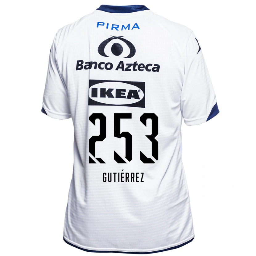 Danxen Bambino Maglia Santiago Gutiérrez #253 Bianco Nero Blu Kit Gara Home 2026/27 Maglietta