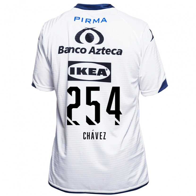 Danxen Bambino Maglia José Chávez #254 Bianco Nero Blu Kit Gara Home 2026/27 Maglietta