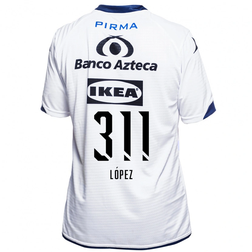 Danxen Bambino Maglia Aldo López #311 Bianco Nero Blu Kit Gara Home 2026/27 Maglietta