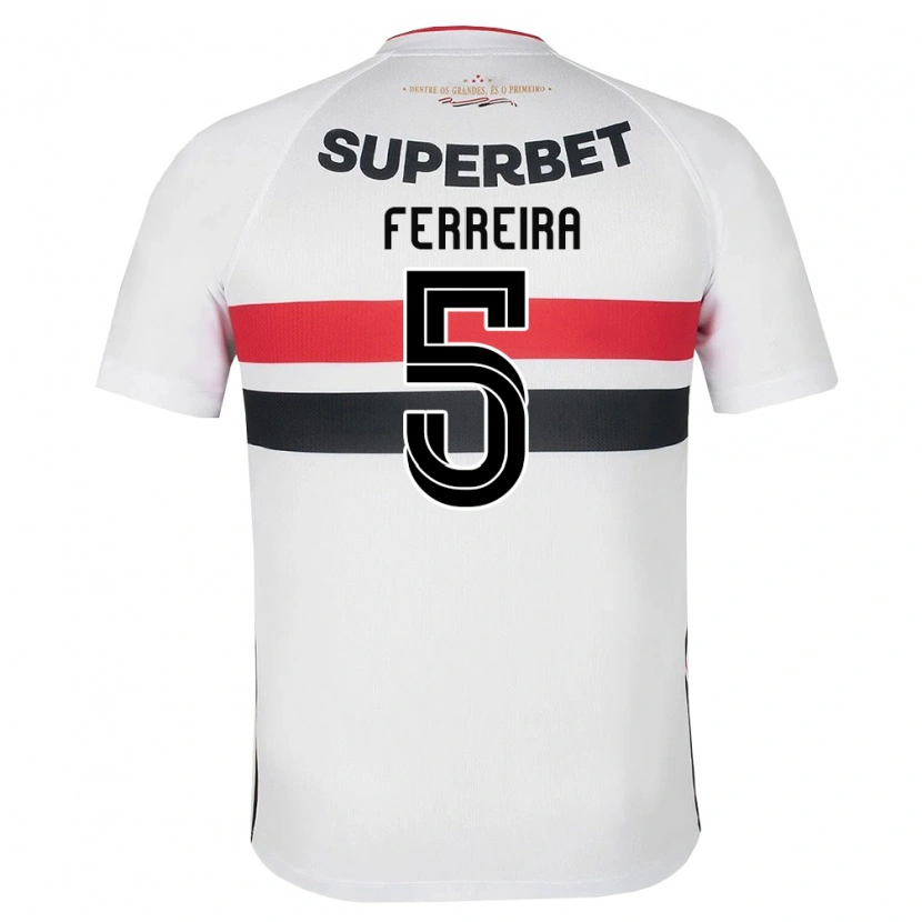 Danxen Bambino Maglia Matheus Ferreira #5 Bianco Rosso Nero Kit Gara Home 2026/27 Maglietta