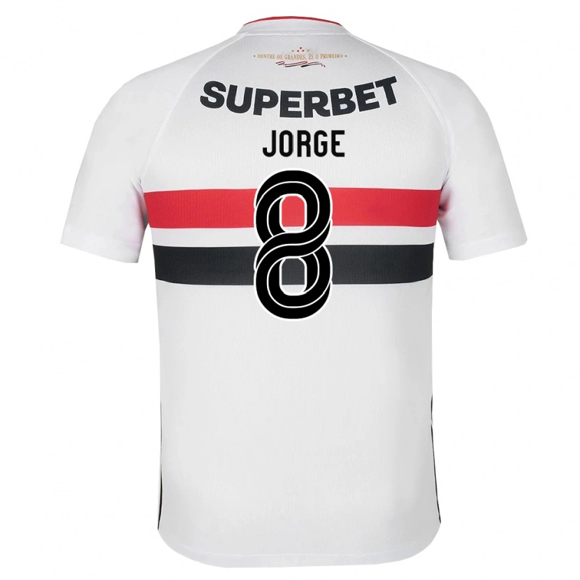 Danxen Bambino Maglia Lucas Jorge #8 Bianco Rosso Nero Kit Gara Home 2026/27 Maglietta