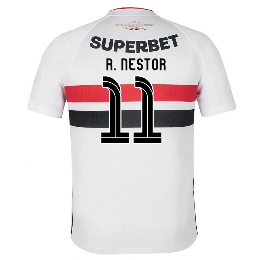 Danxen Bambino Maglia Rodrigo Nestor #11 Bianco Rosso Nero Kit Gara Home 2026/27 Maglietta