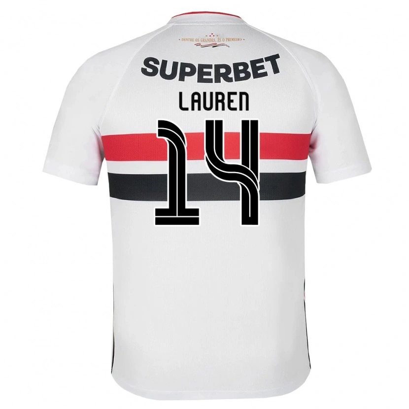 Danxen Bambino Maglia Lauren #14 Bianco Rosso Nero Kit Gara Home 2026/27 Maglietta