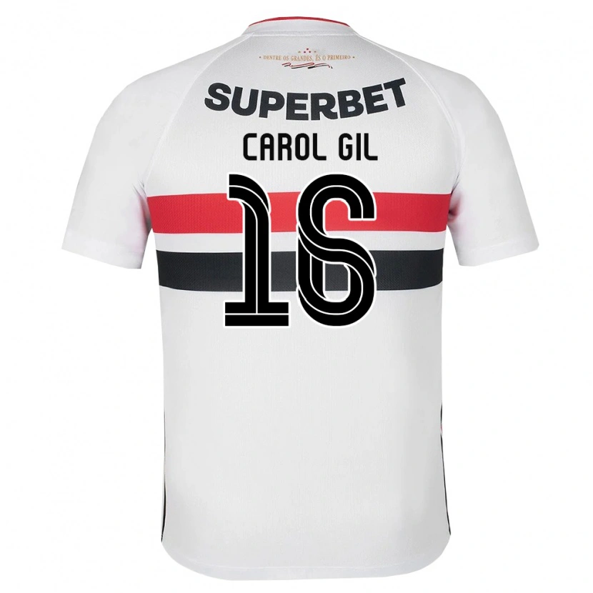 Danxen Bambino Maglia Carol Gil #16 Bianco Rosso Nero Kit Gara Home 2026/27 Maglietta