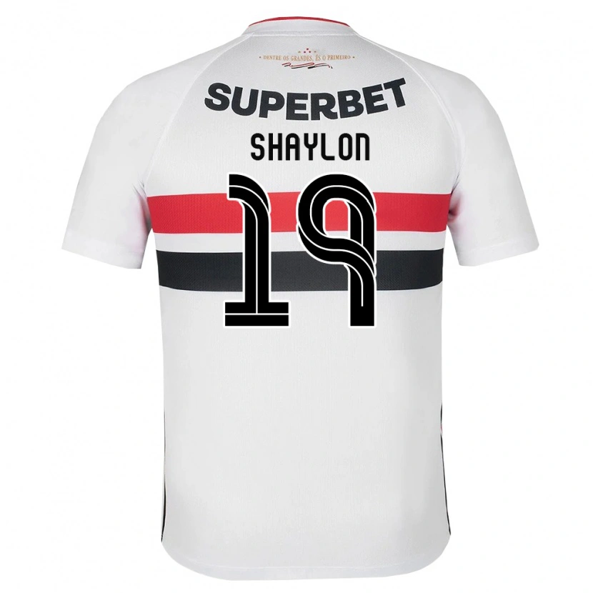 Danxen Bambino Maglia Shaylon #19 Bianco Rosso Nero Kit Gara Home 2026/27 Maglietta