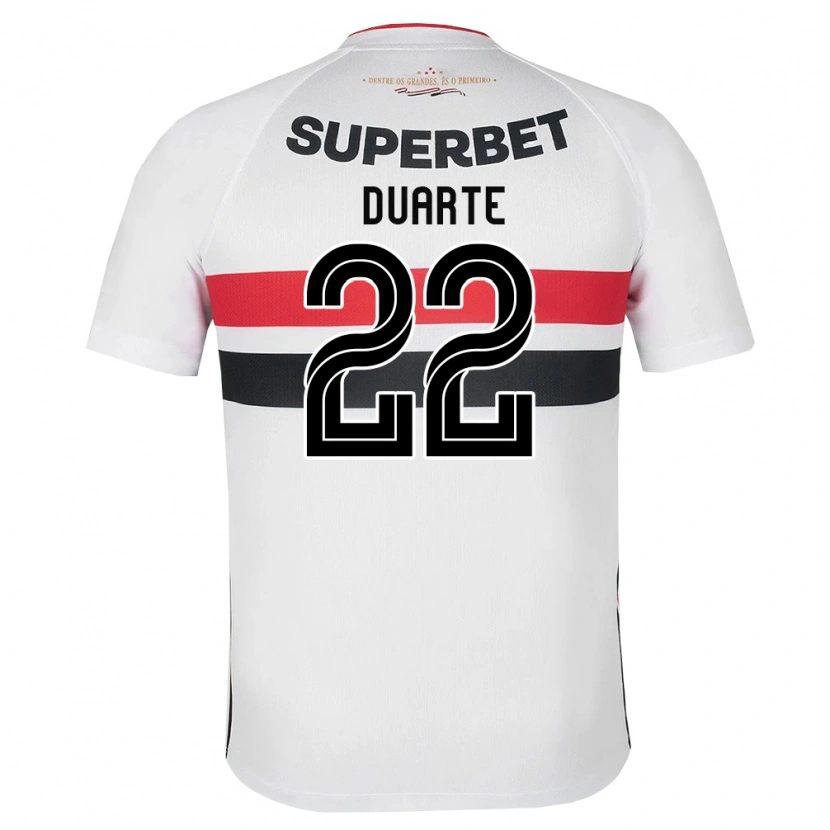 Danxen Bambino Maglia Domingos Duarte #22 Bianco Rosso Nero Kit Gara Home 2026/27 Maglietta