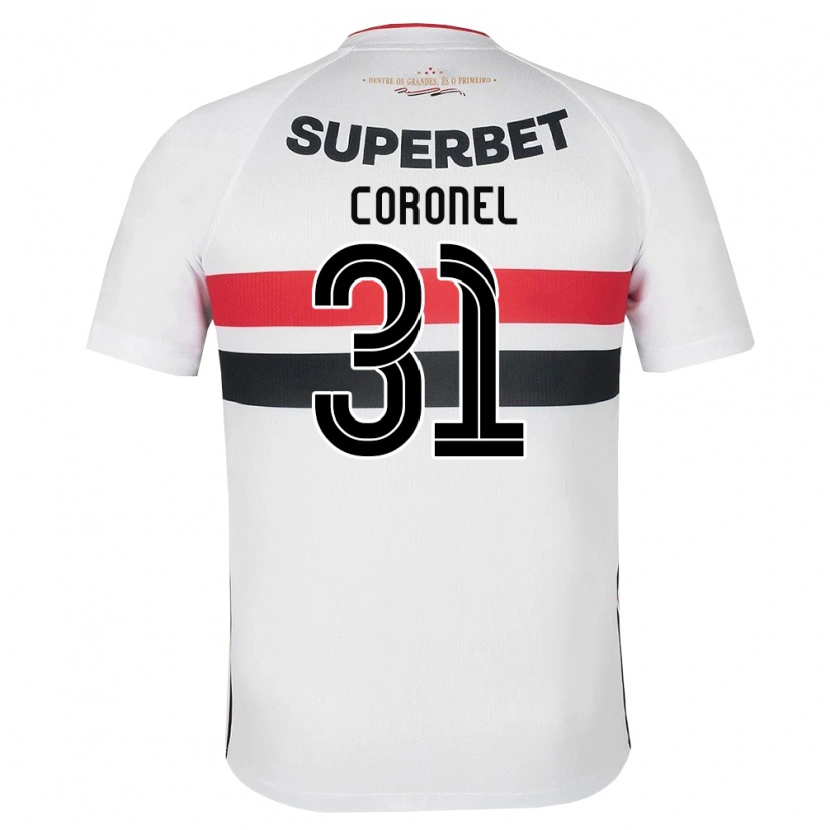 Danxen Bambino Maglia Carlos Coronel #31 Bianco Rosso Nero Kit Gara Home 2026/27 Maglietta