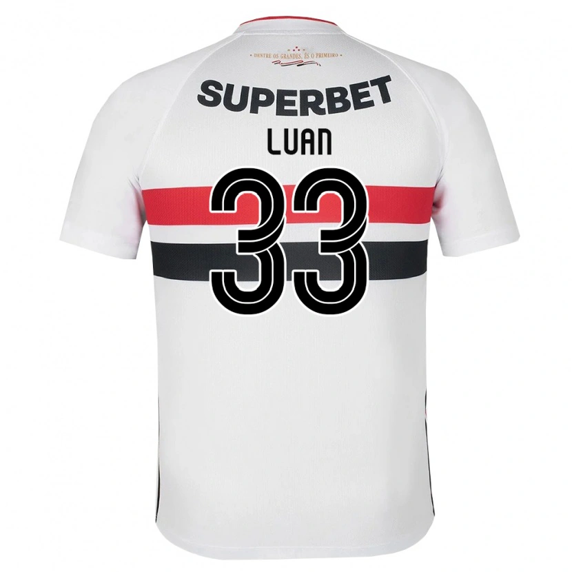 Danxen Bambino Maglia Luan Vinicius Da Silva Santos #33 Bianco Rosso Nero Kit Gara Home 2026/27 Maglietta