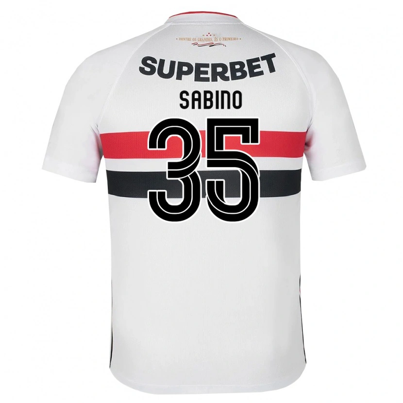 Danxen Bambino Maglia José Sabino Chagas Monteiro #35 Bianco Rosso Nero Kit Gara Home 2026/27 Maglietta