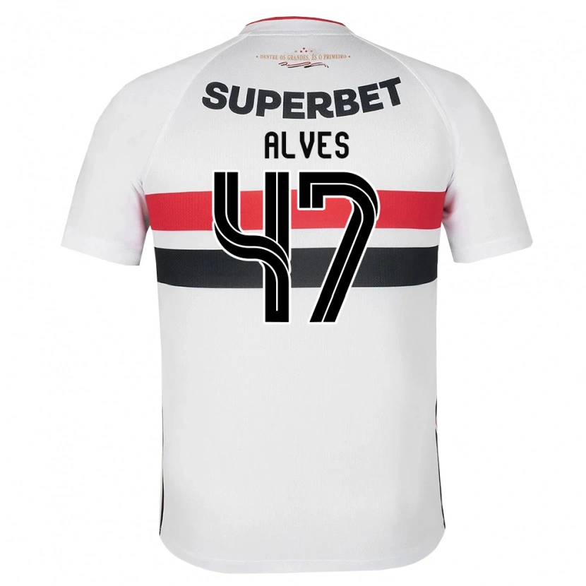 Danxen Bambino Maglia Matheus Alves #47 Bianco Rosso Nero Kit Gara Home 2026/27 Maglietta