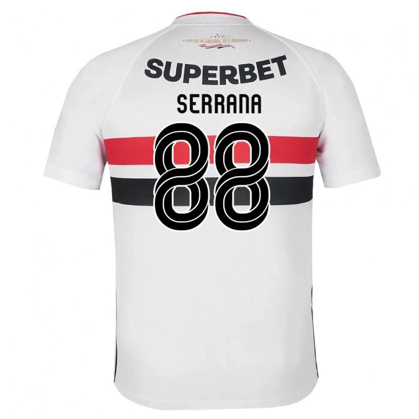 Danxen Bambino Maglia Serrana #88 Bianco Rosso Nero Kit Gara Home 2026/27 Maglietta