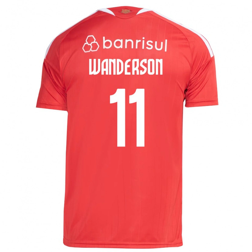 Danxen Bambino Maglia Wanderson #11 Rosso Bianco Kit Gara Home 2026/27 Maglietta