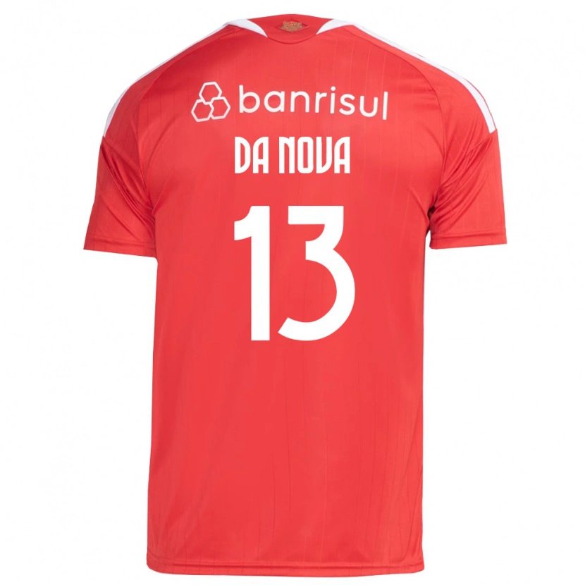 Danxen Bambino Maglia Érick Da Nova #13 Rosso Bianco Kit Gara Home 2026/27 Maglietta