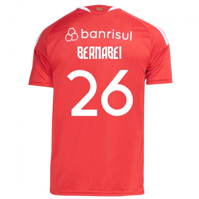Danxen Bambino Maglia Alexandro Bernabei #26 Rosso Bianco Kit Gara Home 2026/27 Maglietta