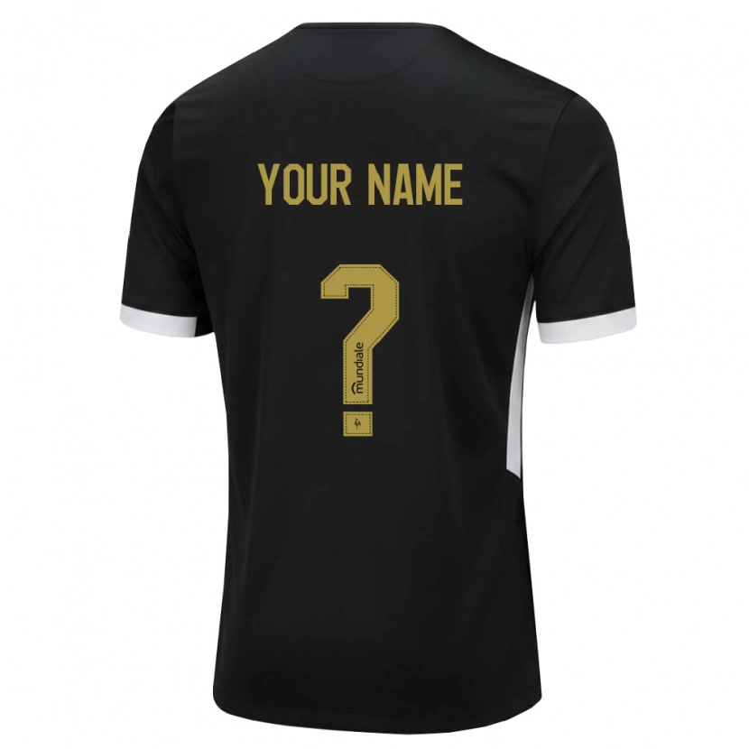 Danxen Bambino Maglia Il Tuo Nome #0 Nero Bianco Giallo Kit Gara Home 2026/27 Maglietta