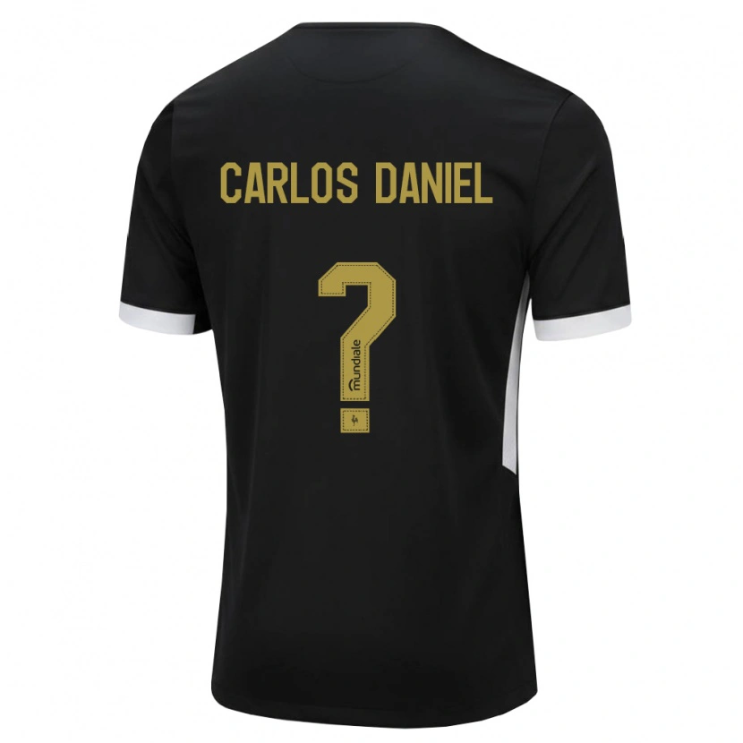 Danxen Bambino Maglia Carlos Daniel #0 Nero Bianco Giallo Kit Gara Home 2026/27 Maglietta