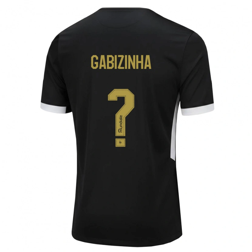Danxen Bambino Maglia Gabizinha #0 Nero Bianco Giallo Kit Gara Home 2026/27 Maglietta