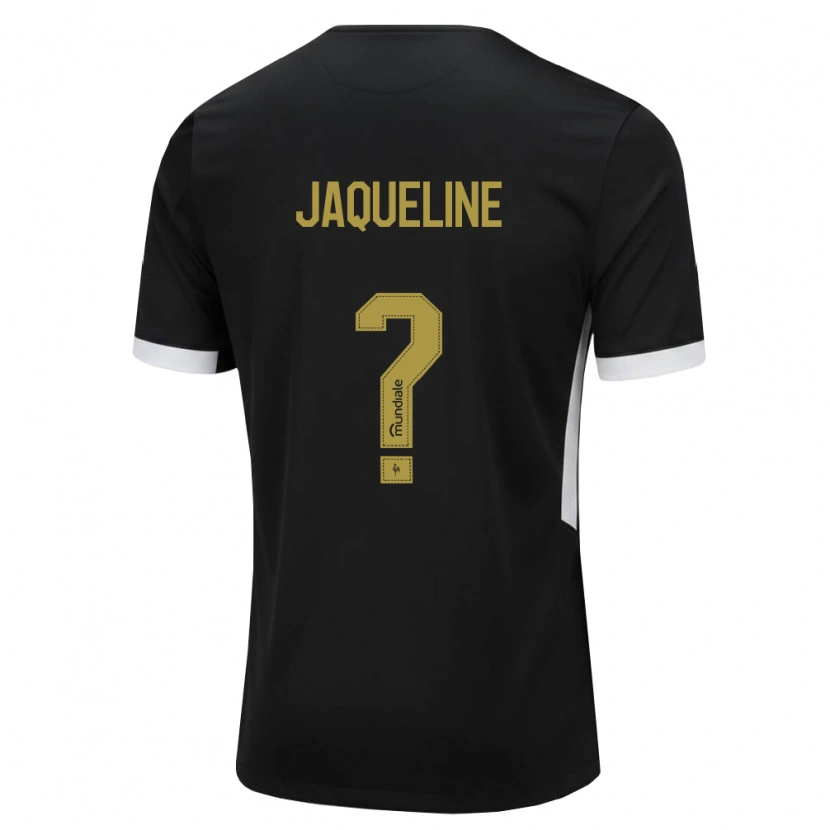 Danxen Bambino Maglia Jaqueline #0 Nero Bianco Giallo Kit Gara Home 2026/27 Maglietta