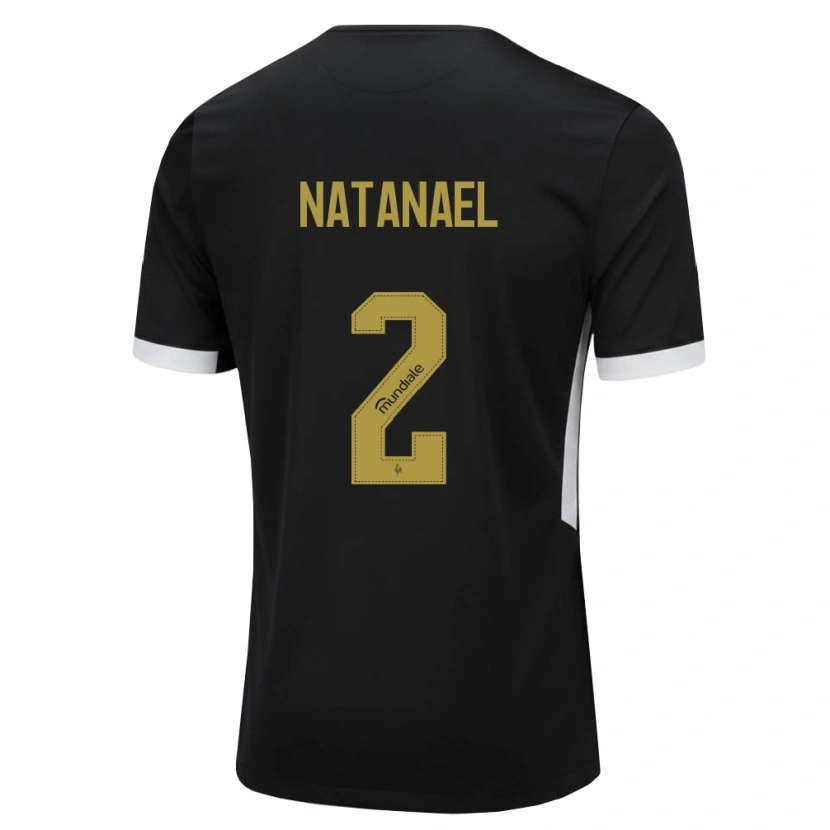 Danxen Bambino Maglia Natanael Moreira Milouski #2 Nero Bianco Giallo Kit Gara Home 2026/27 Maglietta