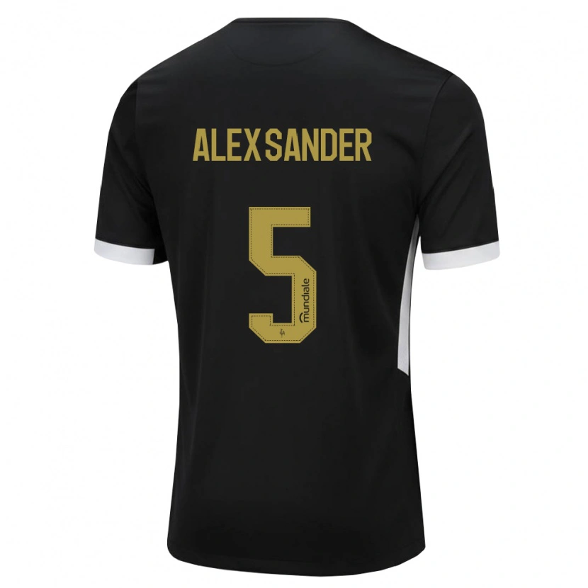 Danxen Bambino Maglia Alexsander Cristhian Gomes Da Costa #5 Nero Bianco Giallo Kit Gara Home 2026/27 Maglietta