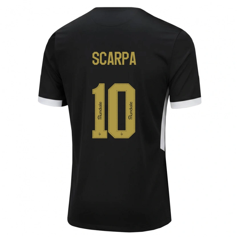 Danxen Bambino Maglia Gustavo Scarpa #10 Nero Bianco Giallo Kit Gara Home 2026/27 Maglietta