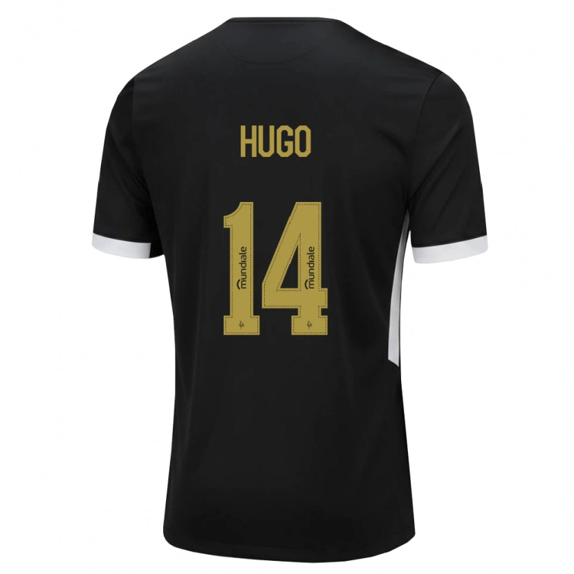 Danxen Bambino Maglia Vitor Hugo #14 Nero Bianco Giallo Kit Gara Home 2026/27 Maglietta