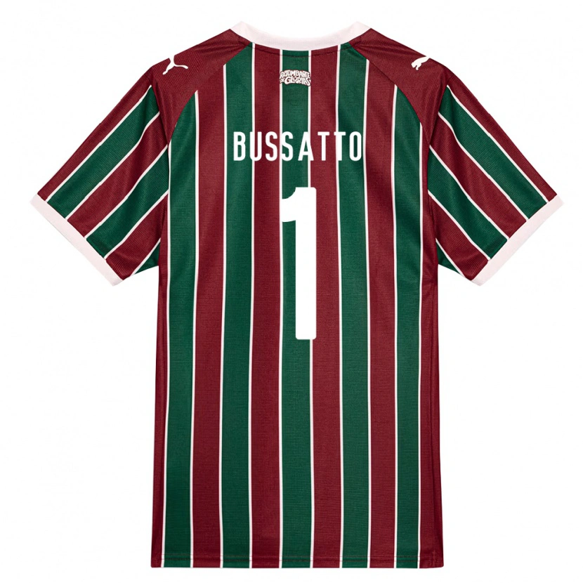 Danxen Bambino Maglia Letícia Bussatto #1 Verde Borgogna Bianco Kit Gara Home 2026/27 Maglietta