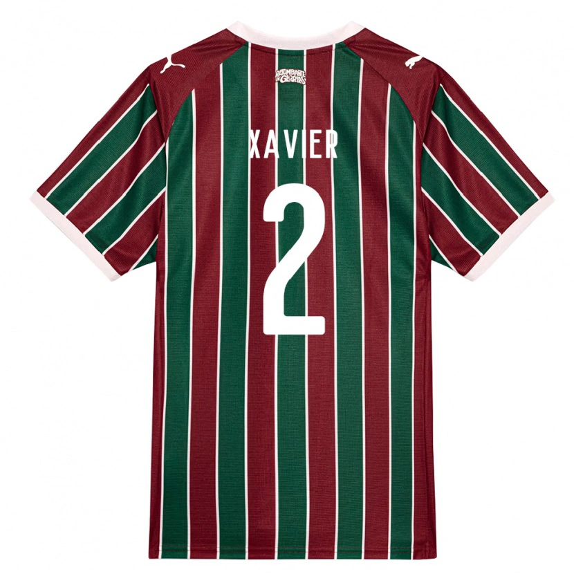 Danxen Bambino Maglia Samuel Xavier #2 Verde Borgogna Bianco Kit Gara Home 2026/27 Maglietta