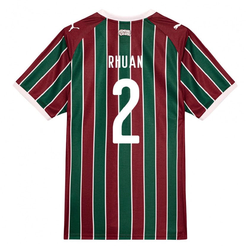 Danxen Bambino Maglia Rhuan Allan Dourado Ribeiro #2 Verde Borgogna Bianco Kit Gara Home 2026/27 Maglietta