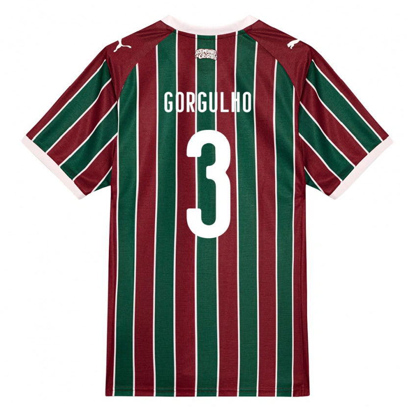 Danxen Bambino Maglia Gabriel Gorgulho #3 Verde Borgogna Bianco Kit Gara Home 2026/27 Maglietta
