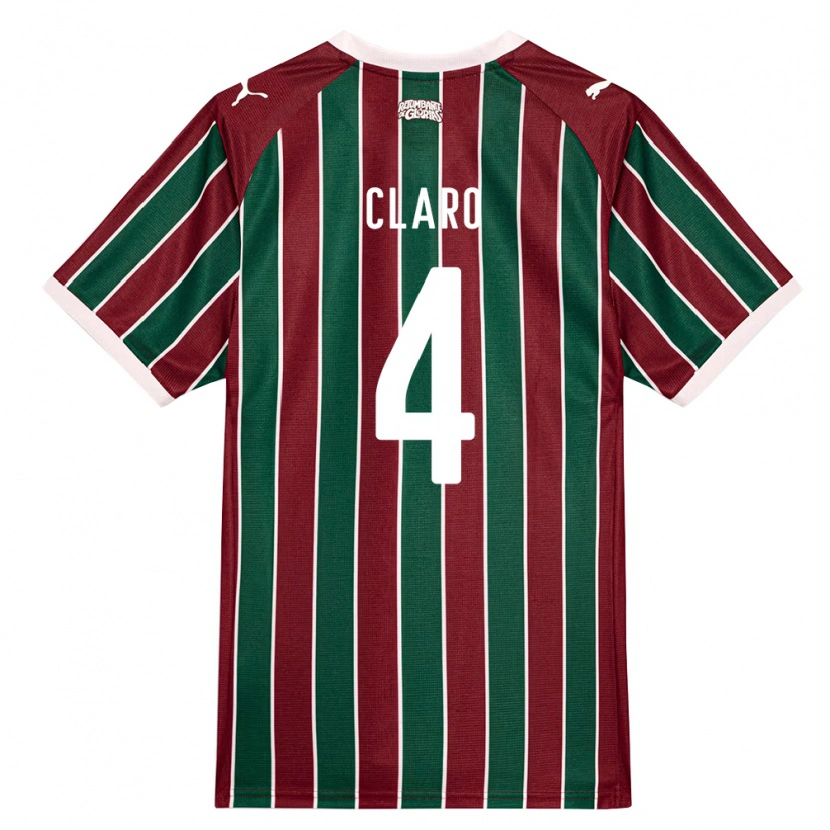 Danxen Bambino Maglia Luccas Claro #4 Verde Borgogna Bianco Kit Gara Home 2026/27 Maglietta