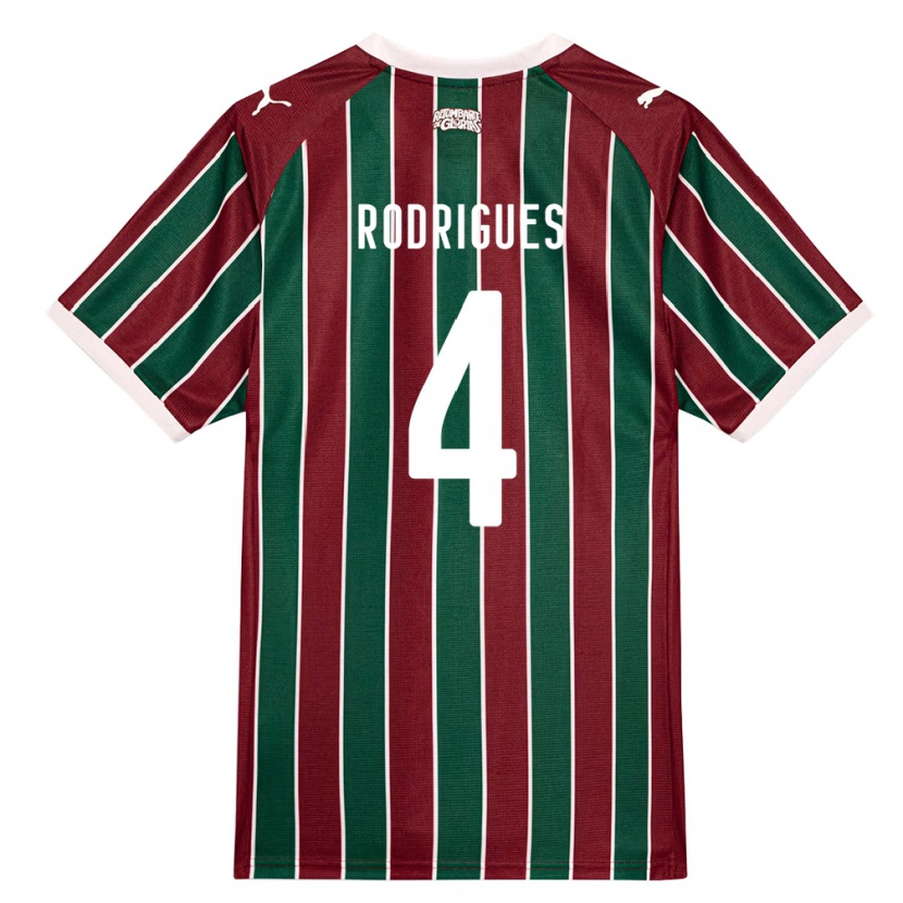 Danxen Bambino Maglia Nath Rodrigues #4 Verde Borgogna Bianco Kit Gara Home 2026/27 Maglietta