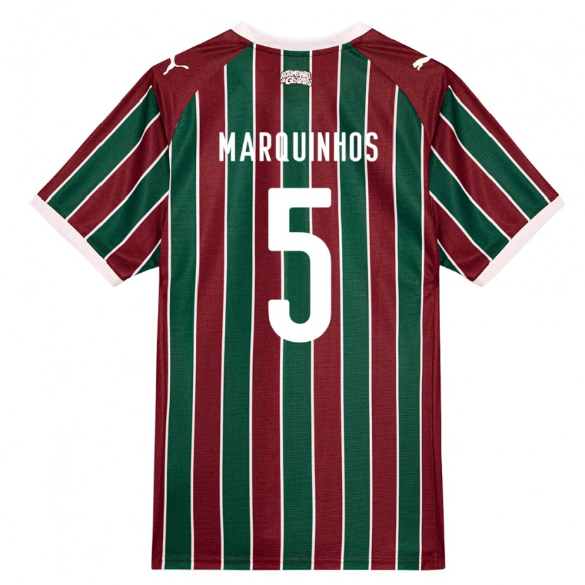 Danxen Bambino Maglia Marquinhos #5 Verde Borgogna Bianco Kit Gara Home 2026/27 Maglietta
