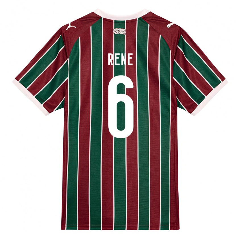 Danxen Bambino Maglia Renê Rodrigues Martins #6 Verde Borgogna Bianco Kit Gara Home 2026/27 Maglietta