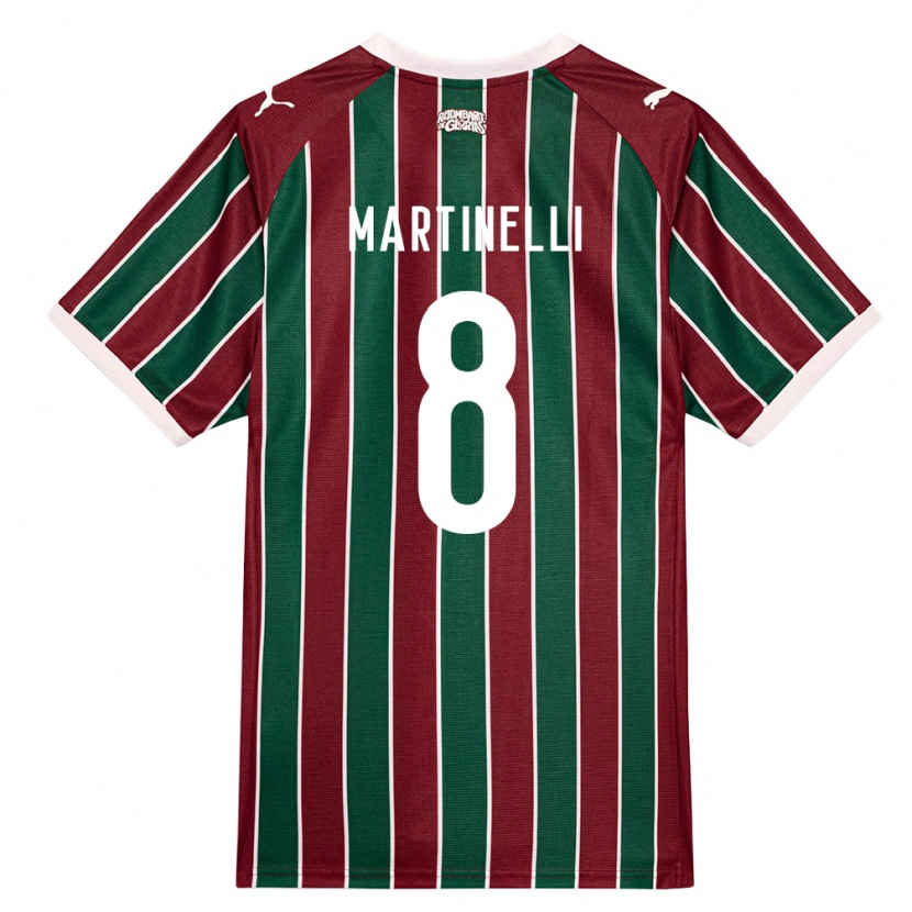 Danxen Bambino Maglia Matheus Martinelli Lima #8 Verde Borgogna Bianco Kit Gara Home 2026/27 Maglietta