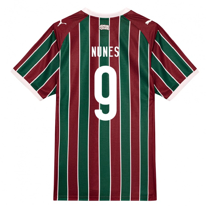 Danxen Bambino Maglia Carla Nunes #9 Verde Borgogna Bianco Kit Gara Home 2026/27 Maglietta